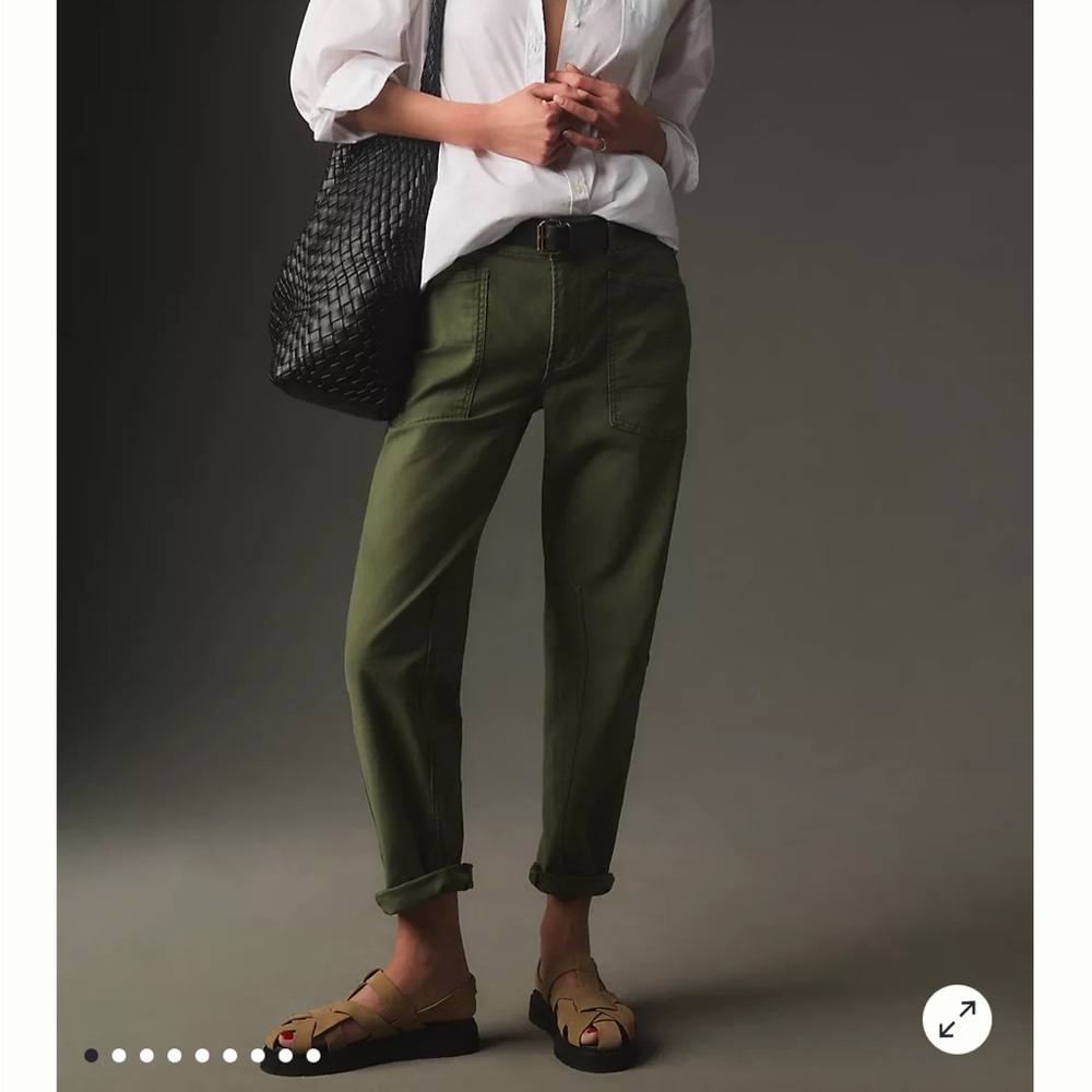 Pilcro Olive Green Boyfriend Jeans